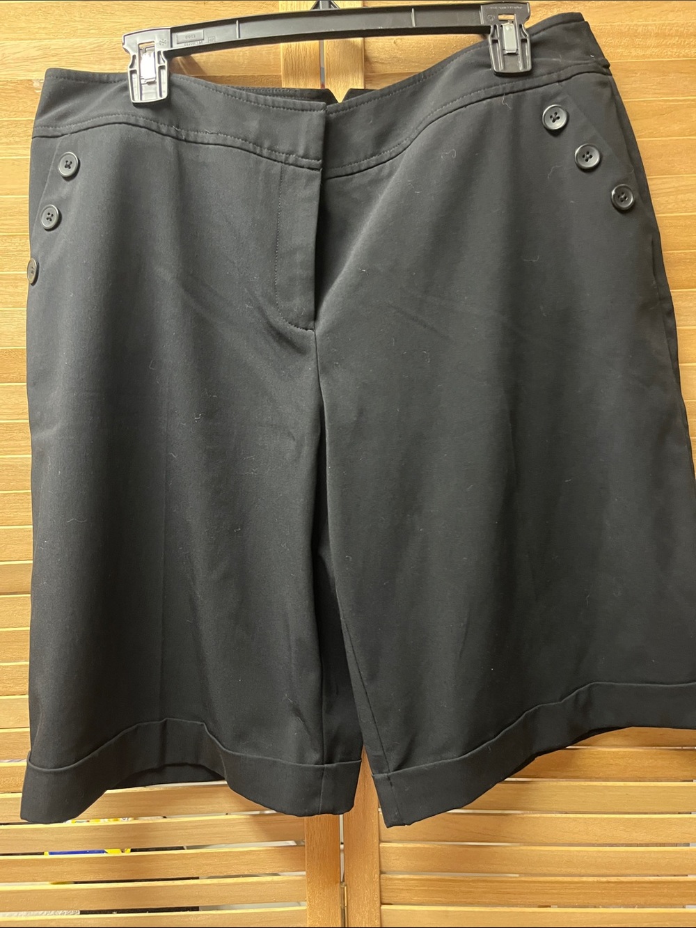 Apt. 9 Black Button-Accent Bermuda Shorts
